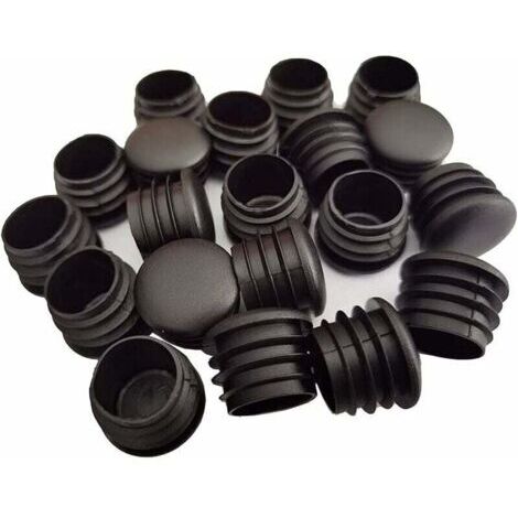 Bouchon rond en plastique 25 mm – Lot de 20 pièces – Polyéthylène noir durable – Pour pieds de meubles et équipements (1/5)