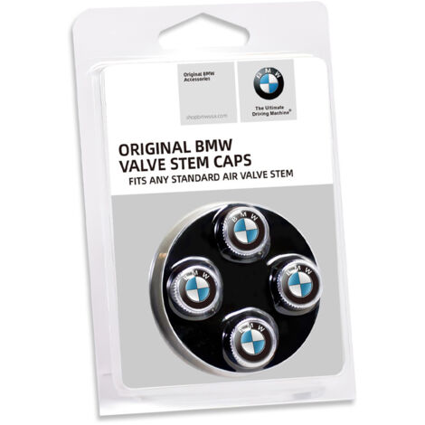Lot de 4 bouchons de valve design d'origine BMW ornés du logo BMW