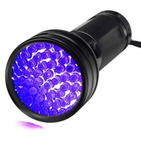 Lampe de poche violette 51 LED 395nm Détecteur de lumière noire UV pour urine de chien, taches d'animaux et punaises de lit (boîte blanche) (1/4)