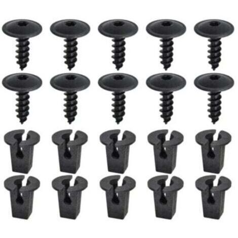 Ensemble de clips de fixation pour voiture, 20 Pièces Vis Tôle Pour Garde, Vis Ailes Sous Le Capot Du Moteur, Agrafes Carrosserie pour Pare-Chocs Porte de Voiture Fender Push Kit de Remplacement (1/4)