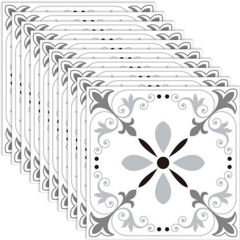 Carrelage Adhesif sol, 10 Pièces Stickers Carrelage 20 x 20 cm, Autocollant Mural Peinture Carrelage Salle de Bain Adhésifs pour Carreaux Muraux, Autocollants Imperméables DIY