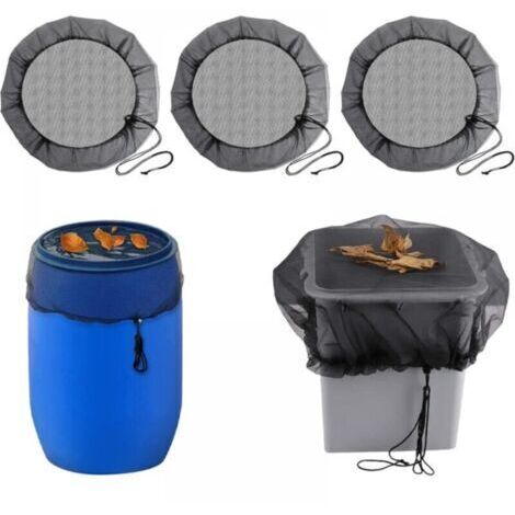 Pcs Filet pour Citerne de Pluie: Filet de Protection avec Cordon Serrage Réservoir D'eau Couvercle Ajustable, Filet Protection Protège Contre Feuilles et Larves Moustiques - Diamètre 80 cm (1/4)