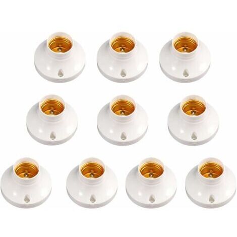 Lot de 10 douilles E27 en plastique dur – Installation rapide – Compatible avec ampoules à vis E27 – AC 250V 6A - 10Pcs (1/5)