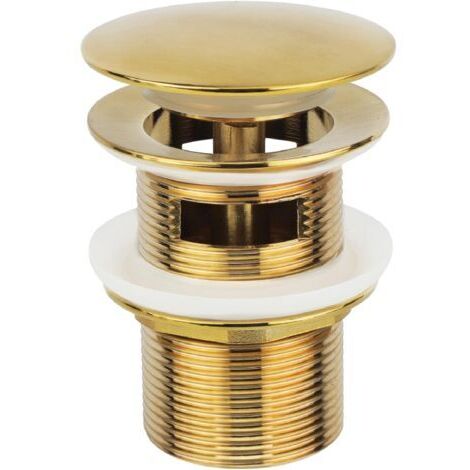 Bonde de baignoire îlot, bonde escamotable pour baignoire îlot, compatible avec la plupart des baignoires îlot, kit d'installation (or brossé)