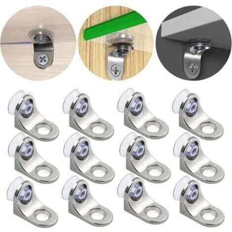Taquets de support d'étagère 12 pièces – Alliage de zinc – Ventouses amovibles pour cloisons lourdes – Facile à installer (1/5)