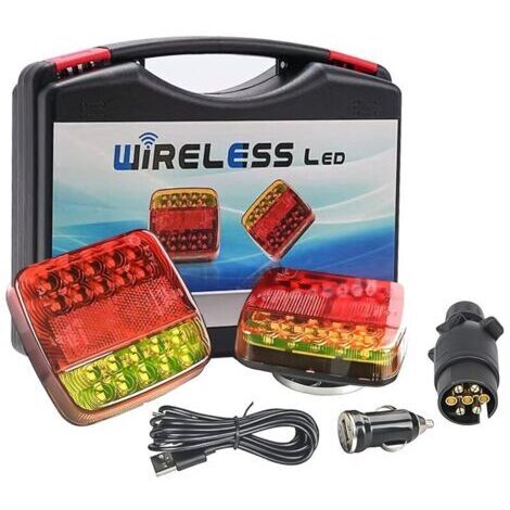 Panneau de feux arrière magnétique sans fil 12V / 24V, lampe LED rechargeable étanche, installation sans fil rapide, pour remorques et camping - cars-1pcs (1/4)