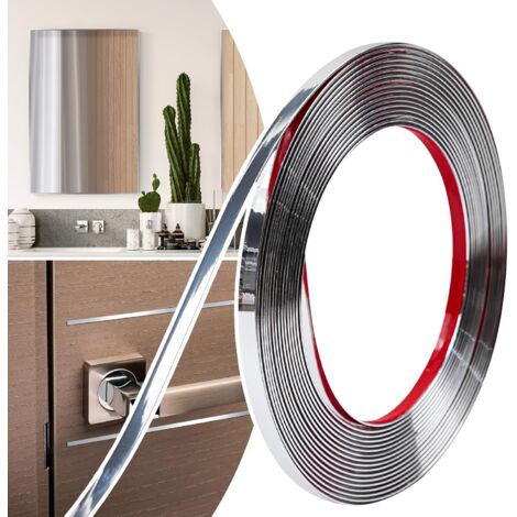 Moulure Décorative Autoadhésive Flexible – 6mm x 3M Baguette de Finition pour Portes, Fenêtres, Miroirs, Murs, Plafonds, Sols, Armoires, Carreaux et Bordures