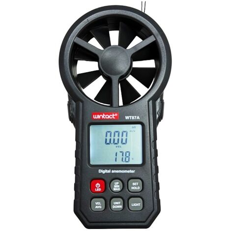 Anemómetro de mano， medidor digital de velocidad del viento CFM Tester de velocidad del flujo de aire para HVAC Shooting Drone， Wind Chill， 14°F-113°F Temperatura del viento （WT87A）-1pcs (1/3)