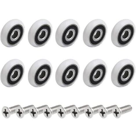 Lot de 10 roulettes de rechange pour porte de douche (19 mm) (1/4)