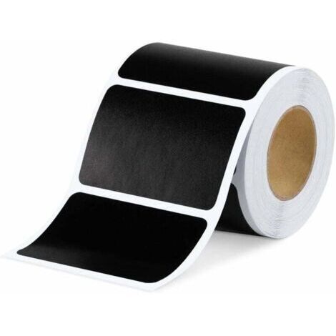 Lot de 300 étiquettes autocollantes vierges 3.5cm x 5.5cm – Noir mat pour pots et bocaux – Format ardoise pour épices et confitures (1/5)