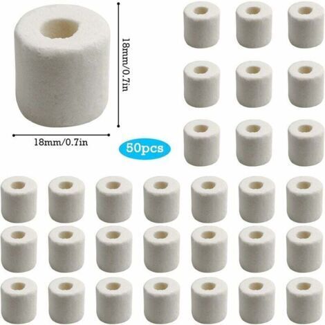 Perles en céramique efficaces naturs Perles en céramique de filtration de l'eau pour tous les types d'aquariums et d'étangs Stabilisent le pH de l'eau (50pcs，Blanc） (1/5)