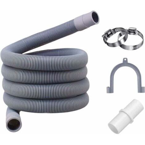 Tuyau d'évacuation, 1.5 m, 3/4", y compris support et colliers de serrage, pour machine à laver et lave-vaisselle (1/5)