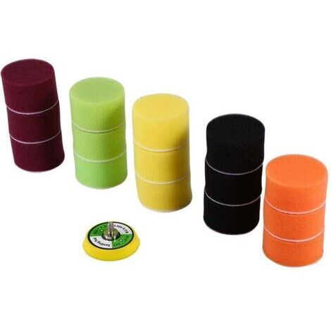 Jeffergarden 16 pièces 2 "ensemble de tampons de polissage plat éponge pour ponceuse à Air voiture polisseuse fil M6X1 (1/5)
