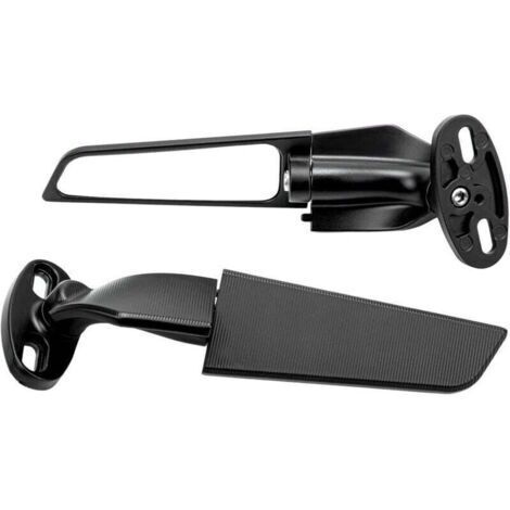 2PCS Rétroviseur latéral Rotatif Ajustable, Aile de rétroviseur en métal modifié pour Moto avec Goujon Amovible, Rétroviseur de Moto à Vision élargie pour Ninja 250, Suzuki, ZX10R (1/4)
