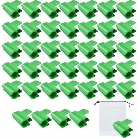 Packung mit 40 Clips für Gartengewächshäuser, Clips für Schattierungsrohre und 1 Beutel mit Kordelzug für saisonale Pflanzenstützen, Gartennetze, Zubehör für Schattierungstücher (11 mm) (1/5)
