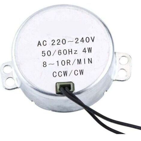 Moteur synchrone électrique à micro-ondes pour moteur de table de remplacement, moteur synchrone rond 4 W Cw/ccw 220-240 V (8-10 tr/min) (1/5)