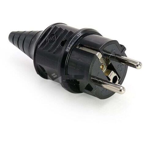 Prise electrique male Fiche electrique 250V 16A Prises Males pour Câble 6 - 16mm Protection IP44 Adaptée à Intérieur Fiches de Rechange Noir 2 Pièces (1/5)