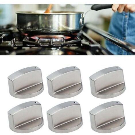 6Pcs 8mm Bouton Rotatif Bouton De Commande En Alliage De Zinc Remplacement Pour Cuisinière À Gaz Four À Micro-ondes 45°-- (1/5)