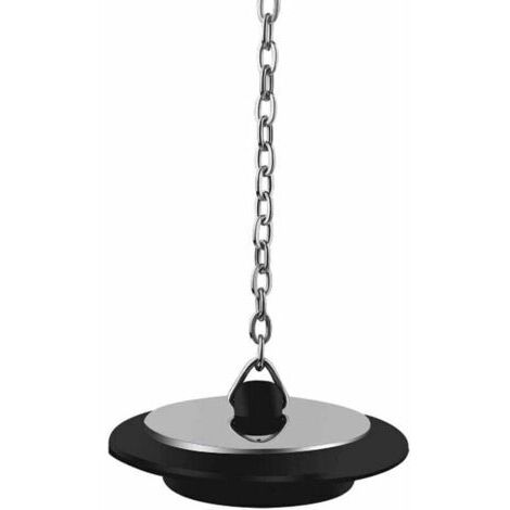 Bouchon de vidange, bouchon de baignoire universel avec longue chaîne à billes en métal et anneau de suspension, bouchon d'évier en chrome et caoutchouc, couvercle de vidange, filtre de remplacement p (1/4)