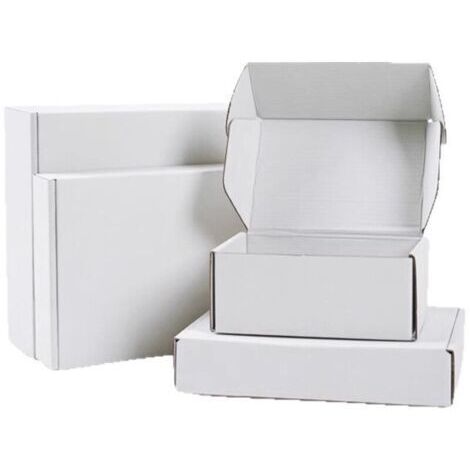 Boîte en carton 25 x 20 x 7 cm , boîte de transport blanche