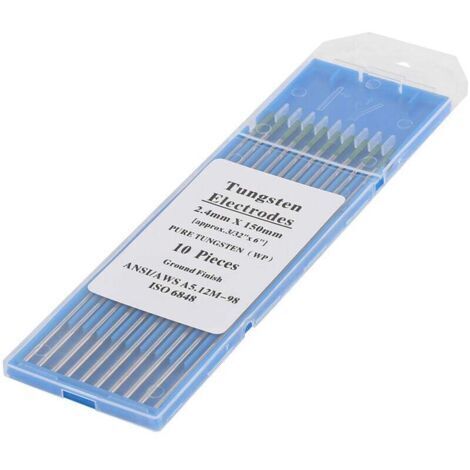 Électrode de soudage TIG en tungstène, (vert, WP) soudage haute conductivité 10(2.4mm150mm)