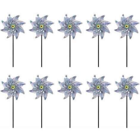 Reflektierende Windmühle, 10er-Packung, Vogelabwehr, für Garten, Obstgarten, Hof (1/5)