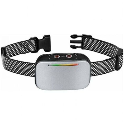 Collier Anti-aboiement Automatique pour Chiens, Contrôle Anti-aboiement Intelligent, Rechargeable, Mode Choc Statique, Vibration et Son, Résistant à L’eau IP67, Indicateur LED – Couleur Argent (1/5)