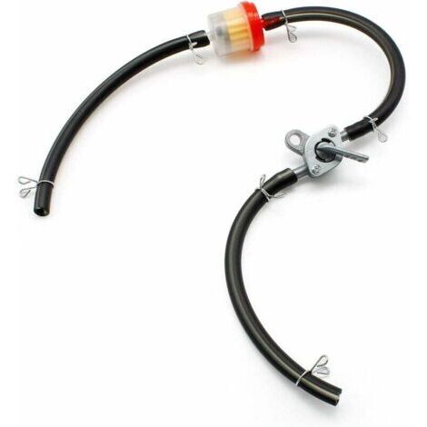 Filtre à Huile D'essence de Carburant, 1 Tuyau de Carburant Filtre à Huile 6 Clips de Tuyau de Carburant et 1 Interrupteur de Carburant, 3 Tuyau de Carburant, pour Moto, Voiture, Scooter (1/5)