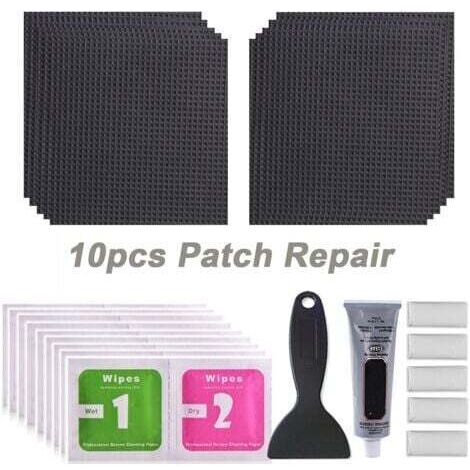 Kit de réparation noir résilient 10 pièces, kit de réparation de trampoline répare les trous ou les déchirures dans les tapis de trampoline (1/4)