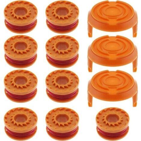 WA00010 Bobine de rechange longue durée pour tondeuses Worx 20 V Ø 1,65 mm/3 m Compatible avec WG150,WG151,WG151.5,WG152,WG153,WG154,WG155,WG155.5,WG156,WG157,WG160,WG160.1,WG160.2,WG163.WG165,WG175, (1/5)
