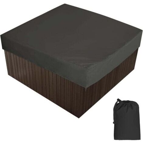 Couverture pour spa Bache D'extérieur Pour Spa Housse De Bain À Remous Carrée Etanche Couverture De Spa En Tissu Polyester 190t Anti-Poussière Anti-Uvavec Un Sac De Rangement 7 Tailles Au Choix,Noir,2 (1/4)