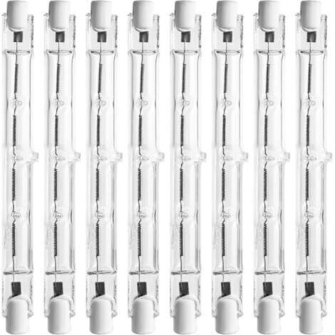 Lot de 8 ampoules halogènes R7s 118mm 500W 2800K blanc chaud dimmable – 7000LM – Tension 220-240V AC – Pour éclairage professionnel - AC220-240v