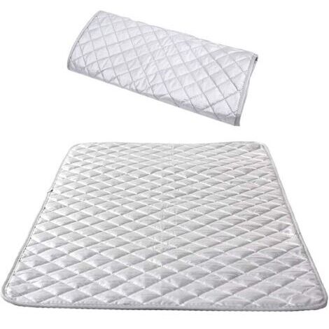 Housse isolante pour table à repasser, table à repasser vapeur, tapis de repassage portable en coton pour machine à laver, sèche-linge, voyage et maison, 48 x 85 cm (1 unité)