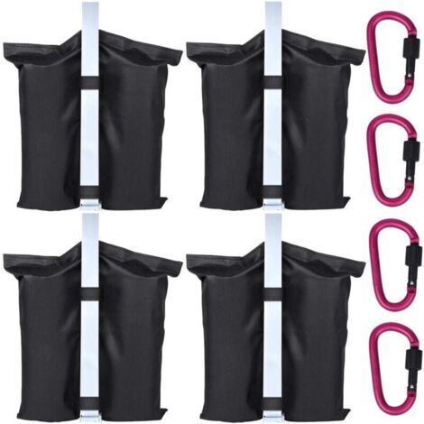 4 Sacs de Sable et 4 Mousquetons - Utilisés pour Augmenter Le Poids de la Jambe des Tonnelles Pop-Up, Tentes de Jardin, Parasols, Trampolines (1/5)