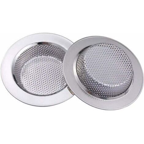 2pcs crépine d'évier de cuisine, crépine d'évier en acier inoxydable, crépine d'évier de baignoire en métal pour cuisine de salle de bain 11,3 cm / 4,45 "de diamètre (1/5)