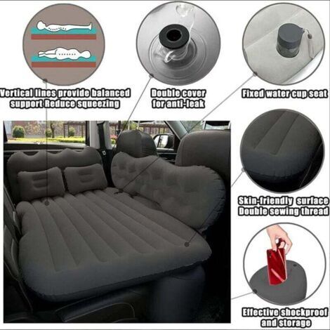 Lit de voiture gonflable matelas pneumatique noir de camping pour SUV Lit de voiture gonflable matelas pneumatique noir de camping pour SUV