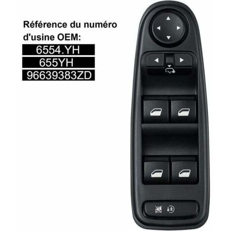 Commande Leve Vitre C4 Picasso 6554.YH Commutateur Interrupteur Bouton Lève Vitre Pour Citroen C4 Grand Picasso (1/4)