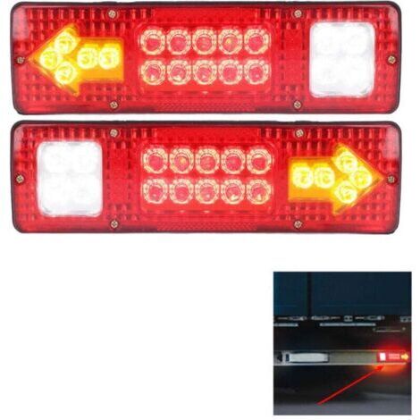 2X Feu arrière LED, 19 LED, 12 V, pour camions, caravanes, fourgons, remorques de bateaux (1/5)