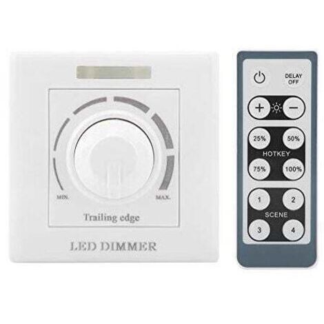 Variateur d'intensité LED, 220V 200W avec Télécommande Infrarouge Gradateur LED Interrupteur Universel Variateur de Lumière Button Interrupteurs Gradateur Commutateur (1/4)