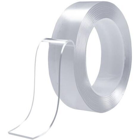 Ruban adhésif double face nano 1 mm d'épaisseur 30 mm de large 1 m de long 1 pièce avec colle magique adhésive transparente pour coller des objets (1/4)