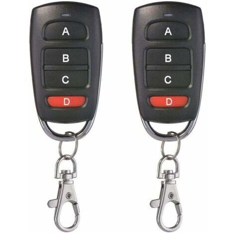 Lot de 2 Universel Porte De Garage Clonage Clé Fob Télécommande 433 MHz 4 bouton Cloner pour Porte de Garage Porte Électrique etc (1/5)