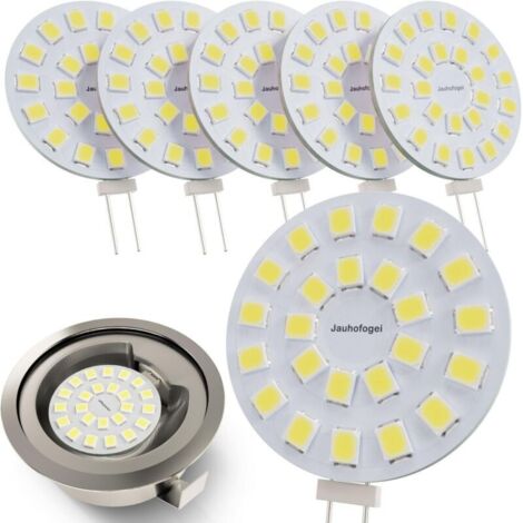 Ampoule LED G4 Ronde 12 Volts Blanc Froid équivalent Ampoule Halogène JC G4 12V 20W - Petite Ampoule G4 pour Hotte de Cuisine Four - Spot Encastrable Halogene 2 Watt G4 lumière du Jour - Lot de 6 [Cla (1/5)