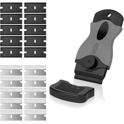 Grattoir pour plaques de cuisson en verre et en céramique, avec 20 lames en métal et en plastique, g (1/5)