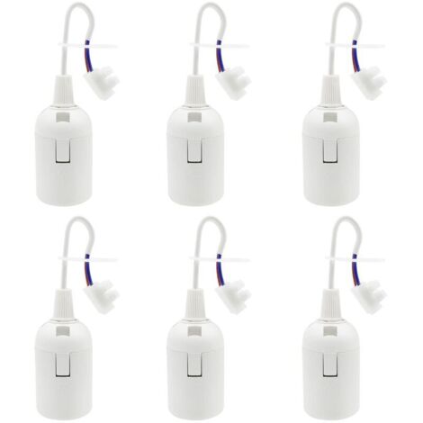 6 Pièces Douille E27 Support D'ampoule 4A 250V Douille Chantier pour Ampoules à Incandescence et Ampoules LED ou Industrie (max.60W/ Blanc) (1/5)