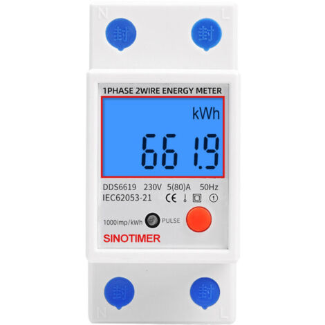 Sous compteur électrique monophasé 45A – Certifié MID – Affichage LCD – Installation modulaire pour tableau électrique (1/5)