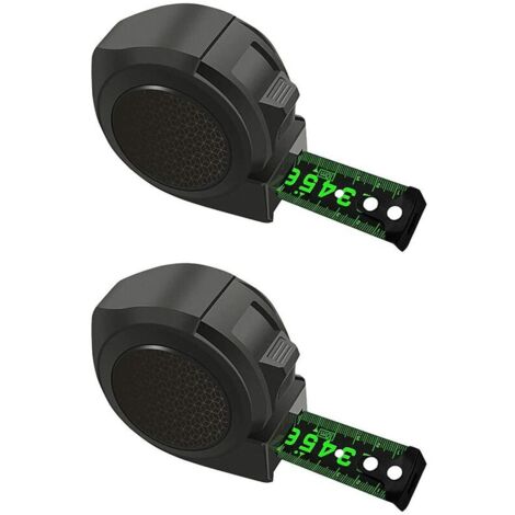 Metre ruban 5m,Mètre à ruban en acier fluorescent,Nouveaux Mètre ruban fluorescents autobloquants,Outils ruban à mesurer durables pour le bricolage ou le projet construction (2 pièces) (1/5)