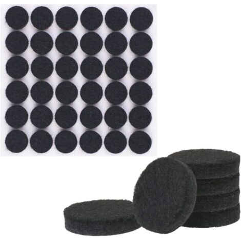 108 patins en feutre (ronds, 15 mm), patins en feutre de protection de sol auto-adhésifs noirs de 15 mm, épaisseur de 5 mm, patins de meubles pour pieds de meubles (1/5)
