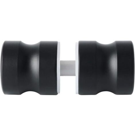 Noir - Poignée de porte pour porte en verre/en bois, poignée ronde pour porte de douche de salle de bain, acier inoxydable laqué noir mat,. (1/5)