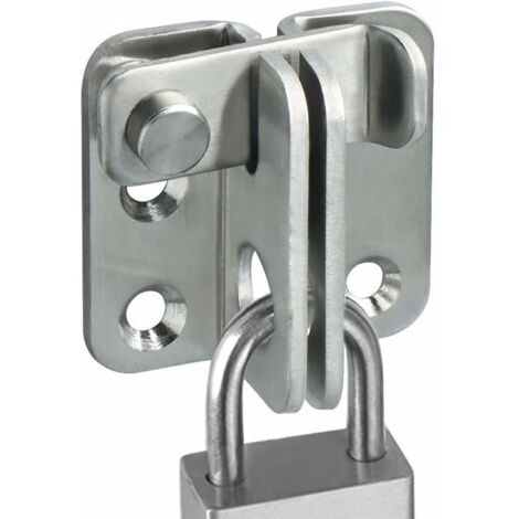 Verrou de porte coulissante en acier inoxydable brossé – Loquet de sécurité 55mm x 45mm – Résistant aux rayures – Pour portes et fenêtres - EMS3001-B (1/5)