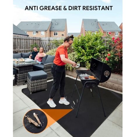 Tapis de barbecue résistant au feu 50'' x 36'' – Fibre de verre avec silicone ignifuge – Protection contre les braises et éclaboussures (1/5)